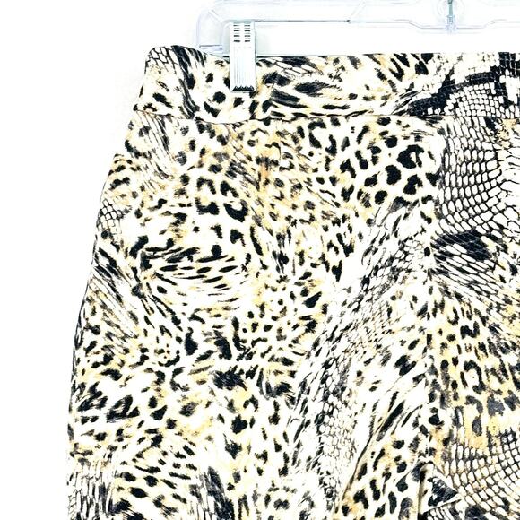 Chico's Pants Women Size 8 Multicolor Slim Fit Stretch Leopard Print 60 Rayon - Picture 7 of 14